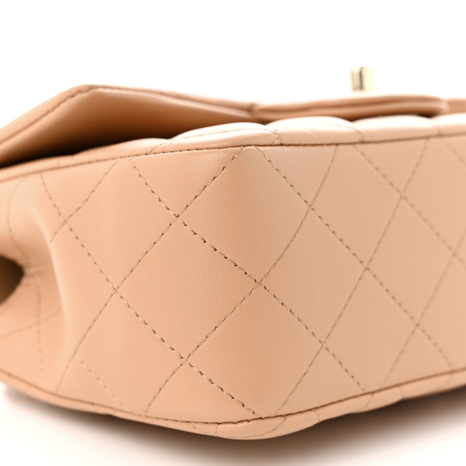 Chanel Lambskin Quilted Mini Top Handle Rectangular Flap Beige 9 of 11