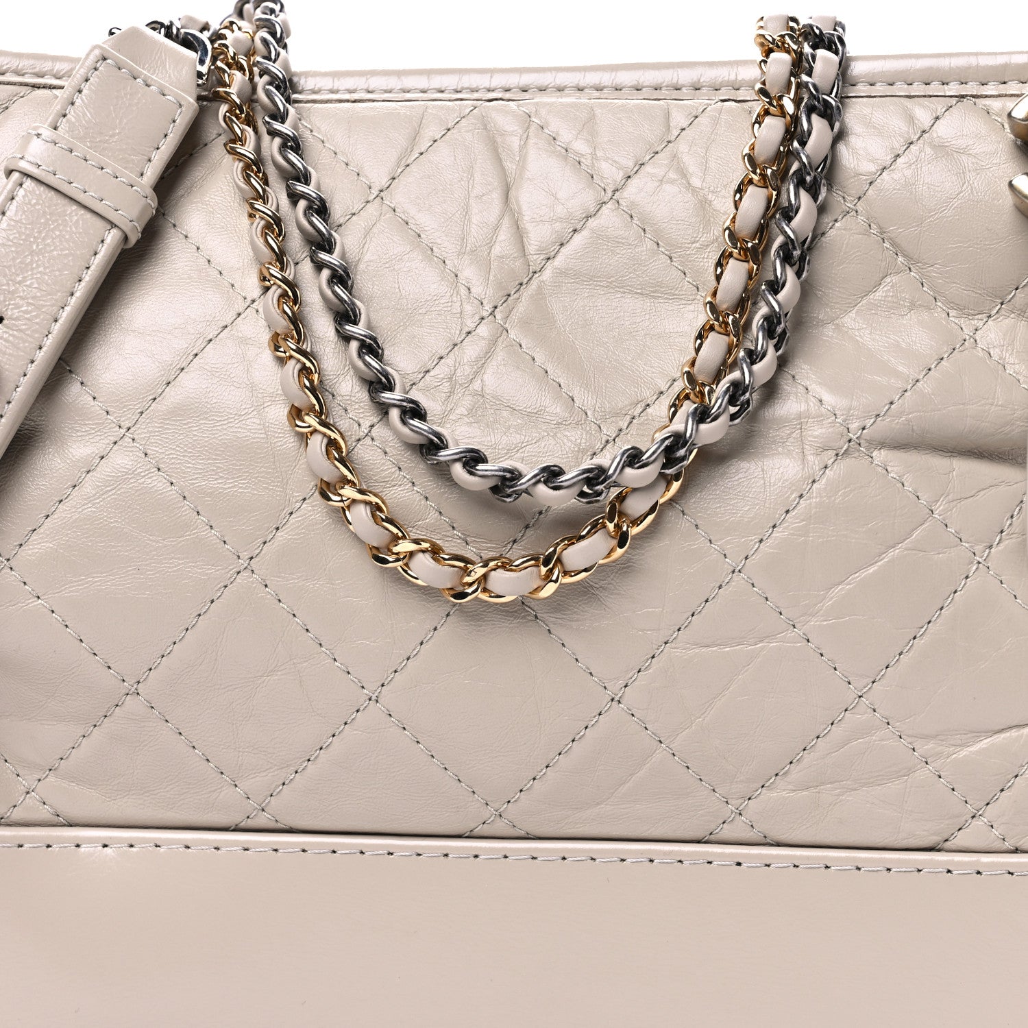 Chanel Aged Calfskin Quilted Medium Gabrielle Hobo Beige 8 of 10