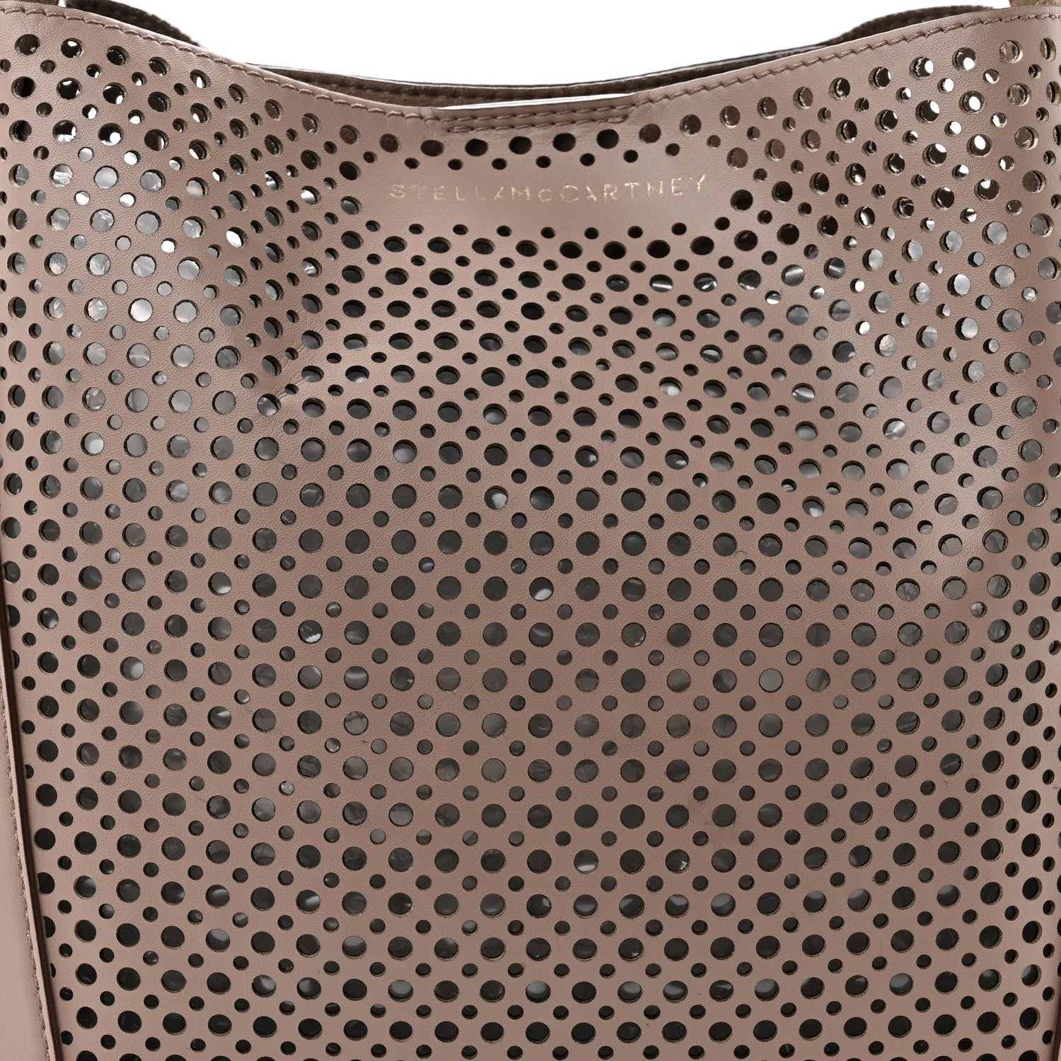 Stella McCartney Alter Nappa Perforated Braided Shoulder Bag Brown Dark Beige 7 of 9