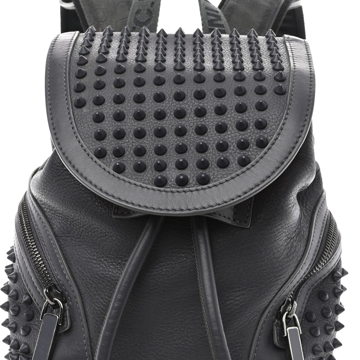 Calfskin Spiked Small Explorafunk Backpack Charbon