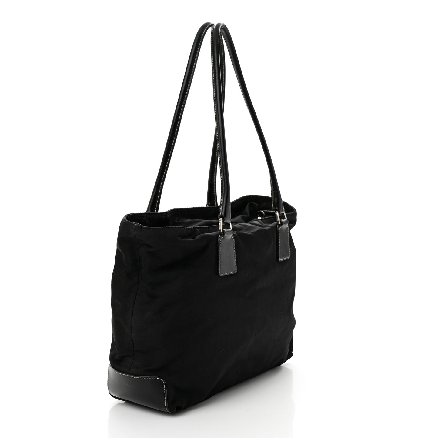 Nylon Zip Tote Bag Black