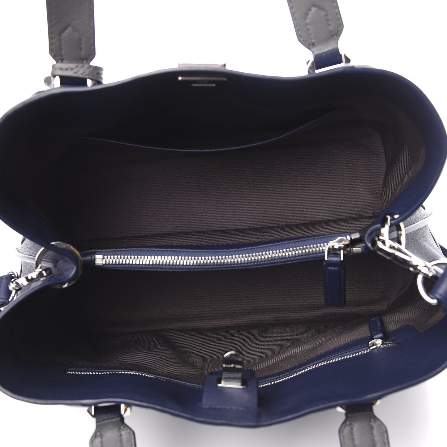 Calfskin Ottomar Monogram Large Essential Tote Navy Blue