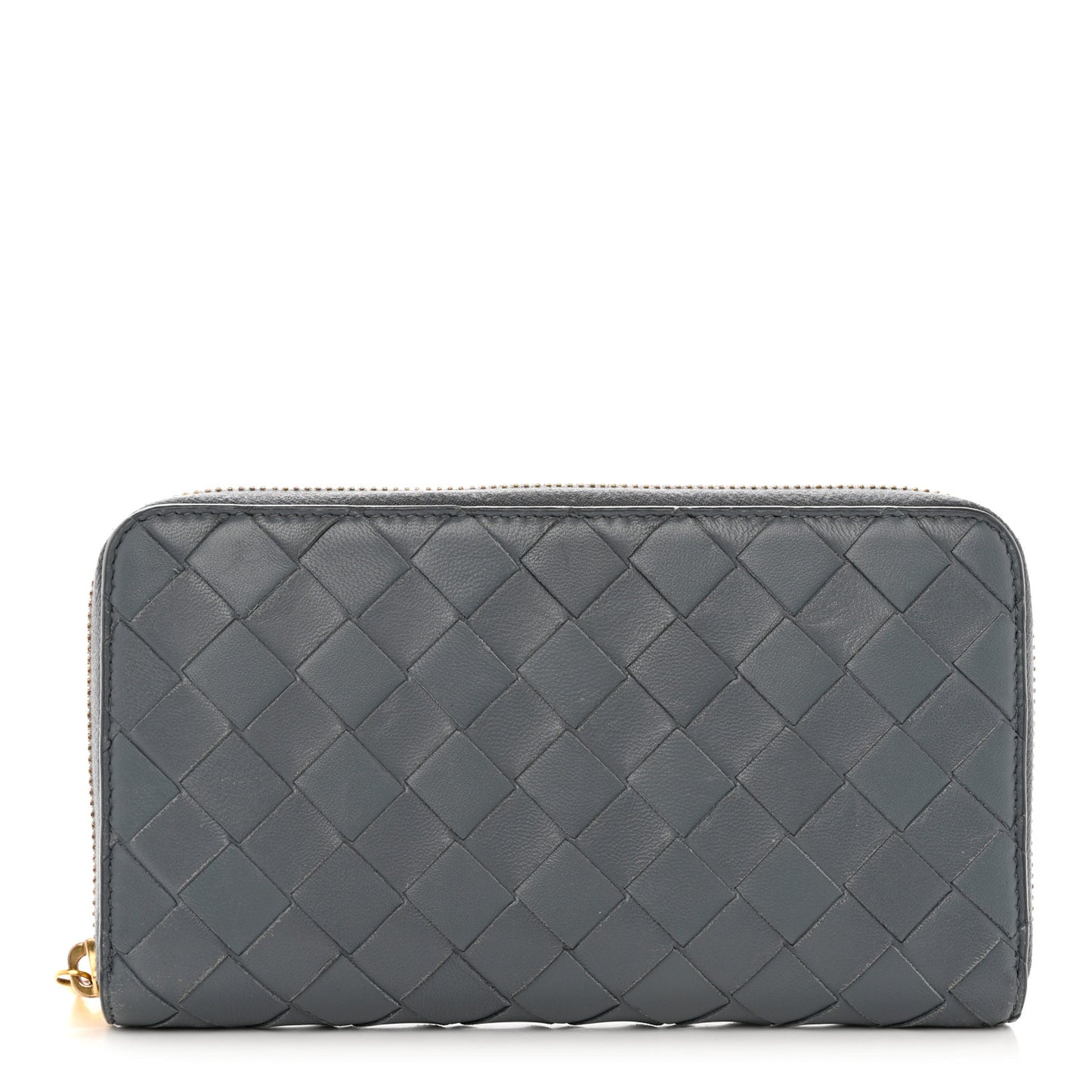 Nappa Intrecciato Zip Around Wallet Concrete