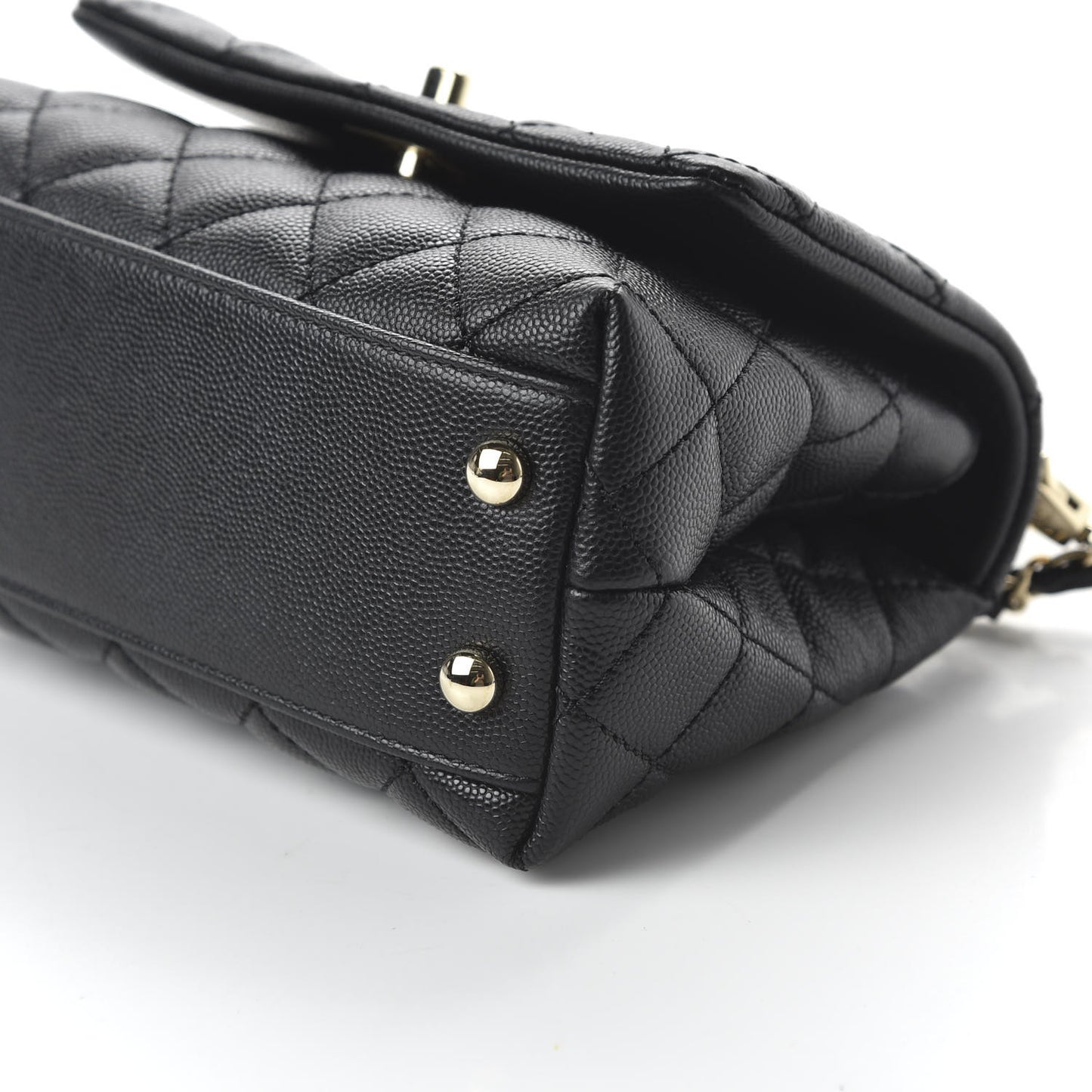 Caviar Quilted Extra Mini Coco Handle Flap Black