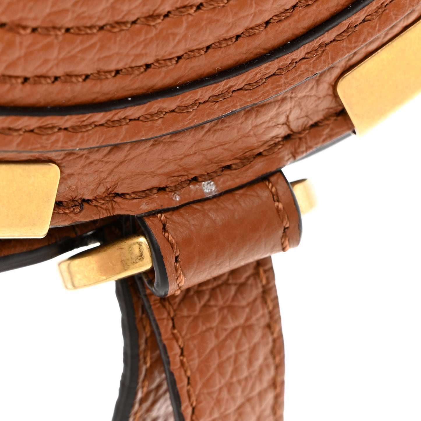 Calfskin Nano Marcie Saddle Bag Tan