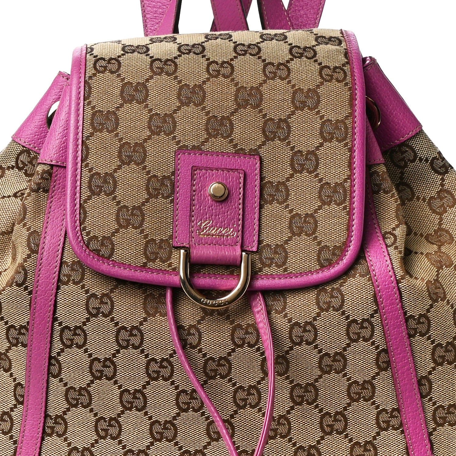 Gucci Monogram Flap Backpack Pink 7 of 9