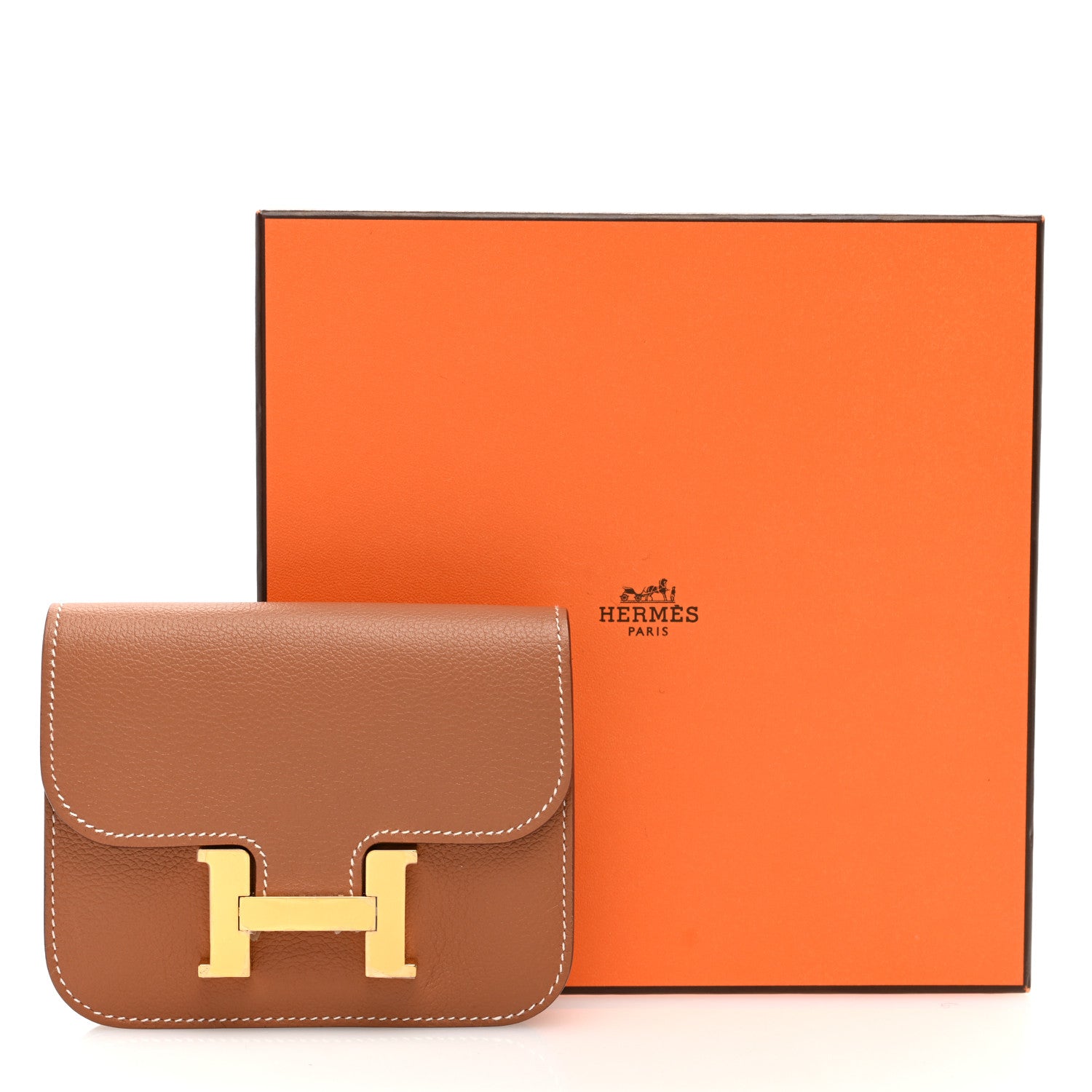 Hermes Evercolor Constance Slim Wallet Gold 9 of 9