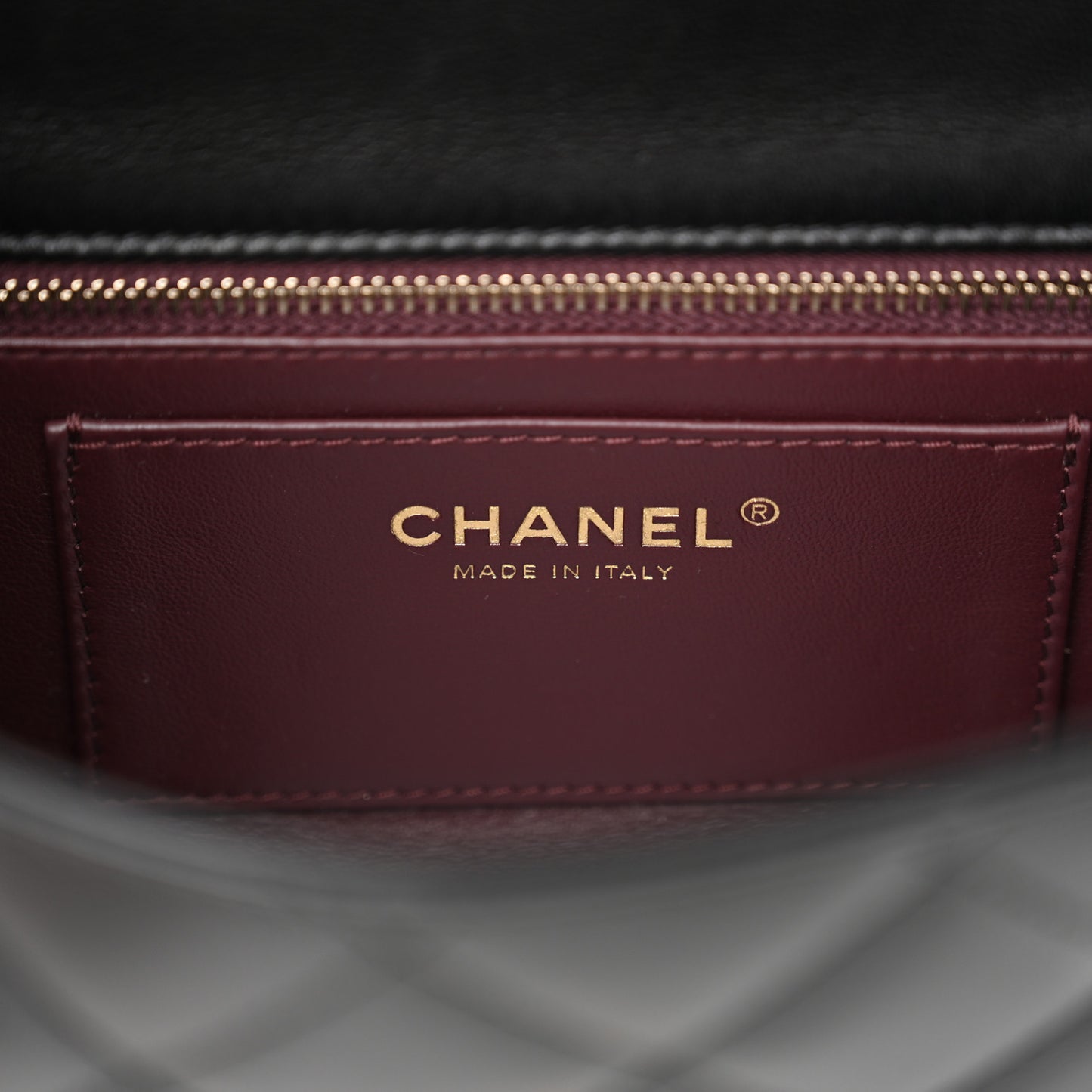 Lambskin Quilted Small Wenge Wood Flap Black