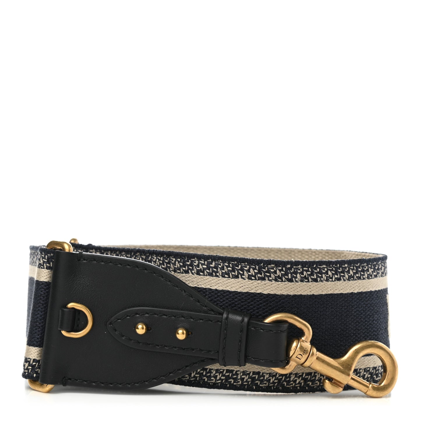 Canvas Embroidered Shoulder Strap Black