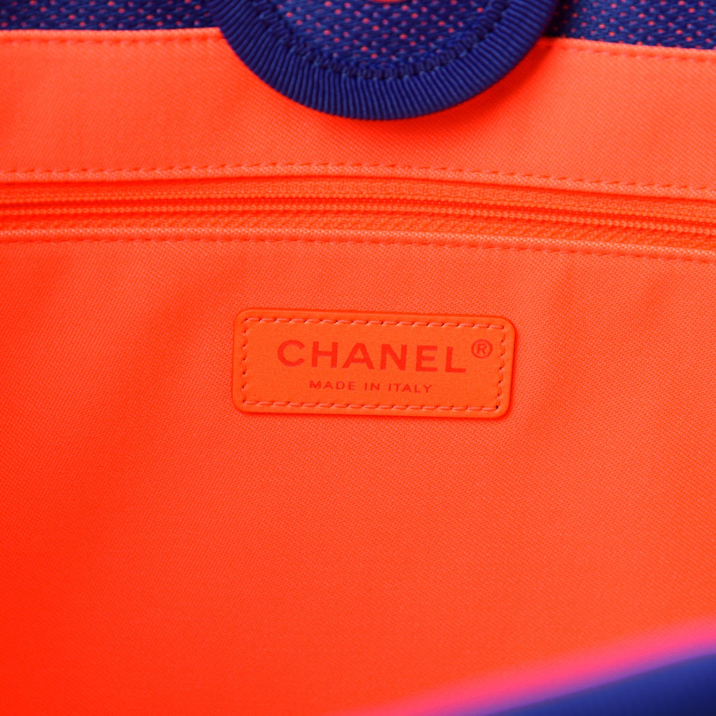 Mixed Fibers Small Deauville Tote Blue Orange