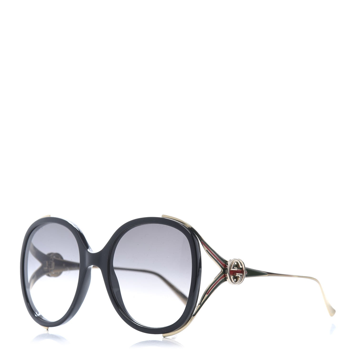 Gucci Round Frame Injected GG0226S Sunglasses Black 642694