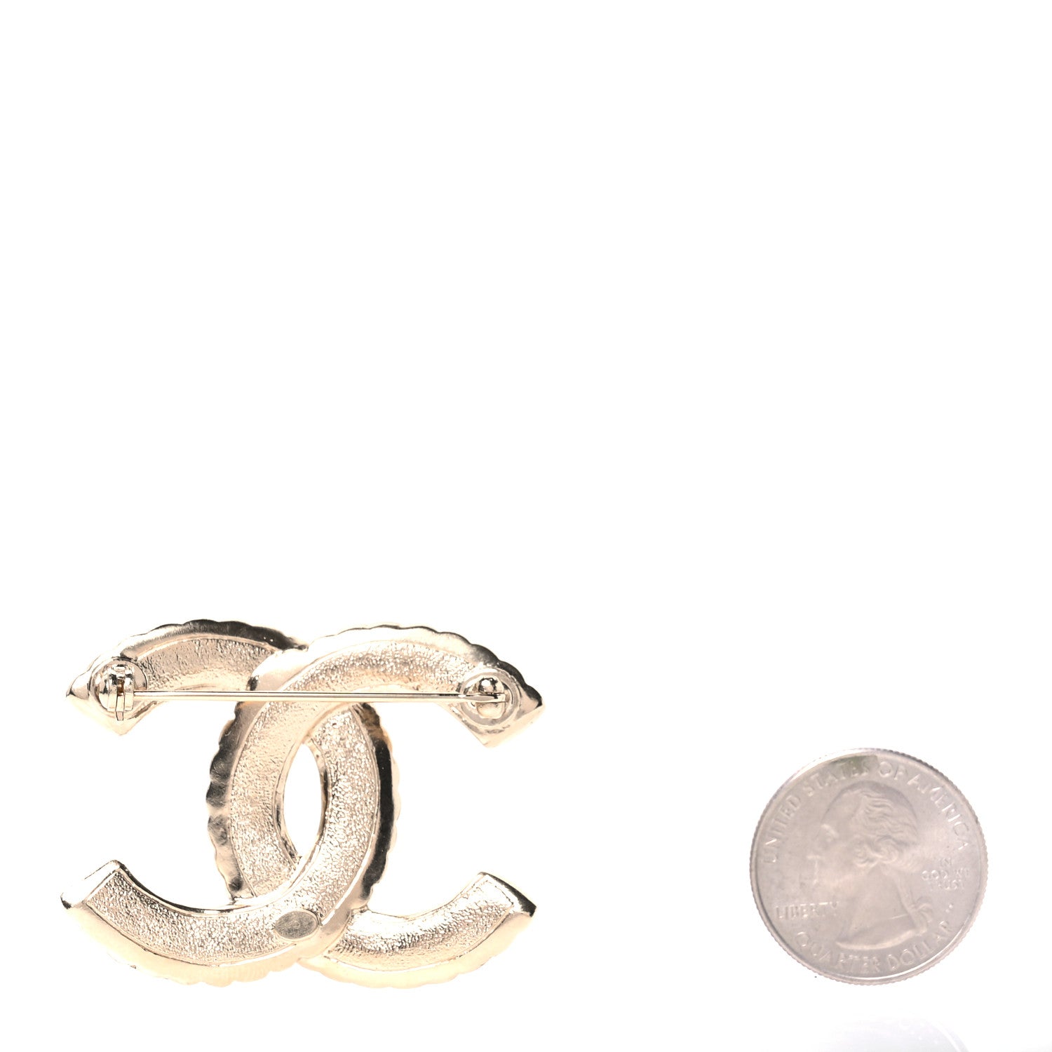 Chanel Pearl Crystal Queen of France CC Brooch Gold 2 of 4