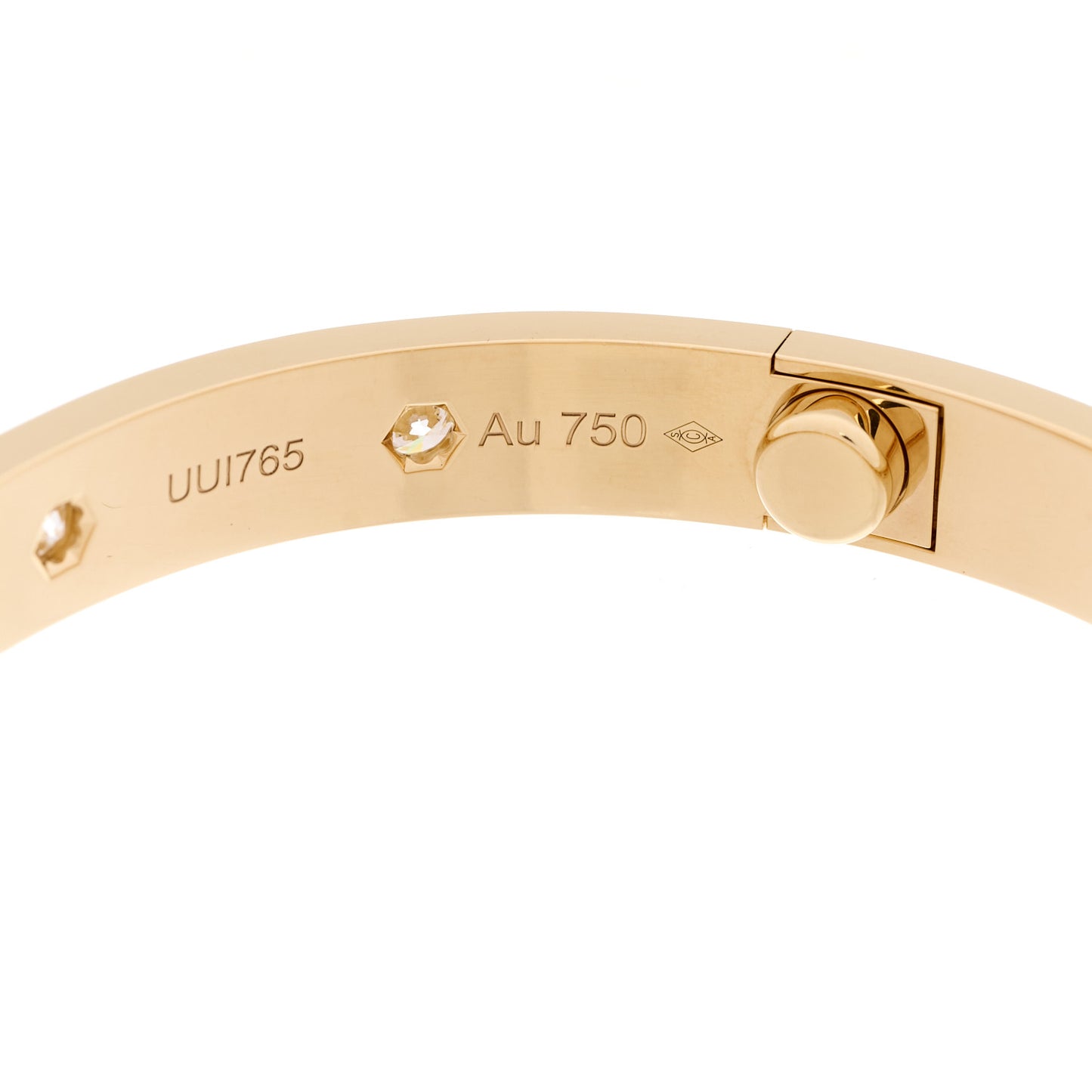 18K Yellow Gold 10 Diamond LOVE Bracelet 16