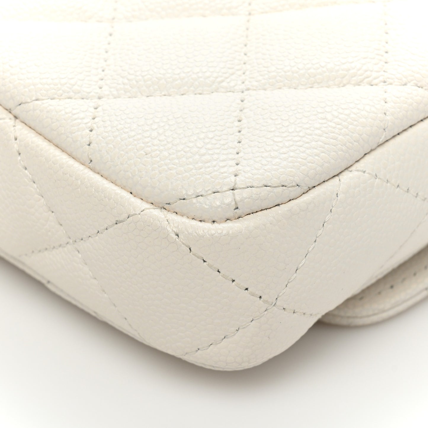 Lambskin Quilted Flap Phone Holder With Chain White