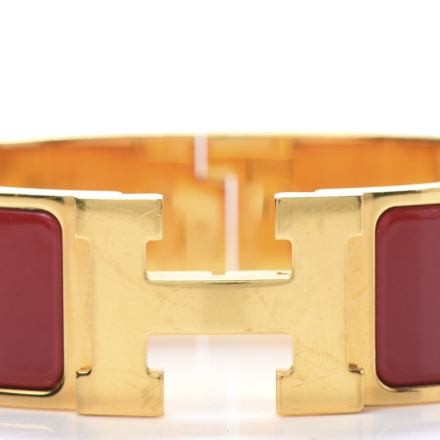 Enamel Wide Clic Clac H Bracelet GM Red