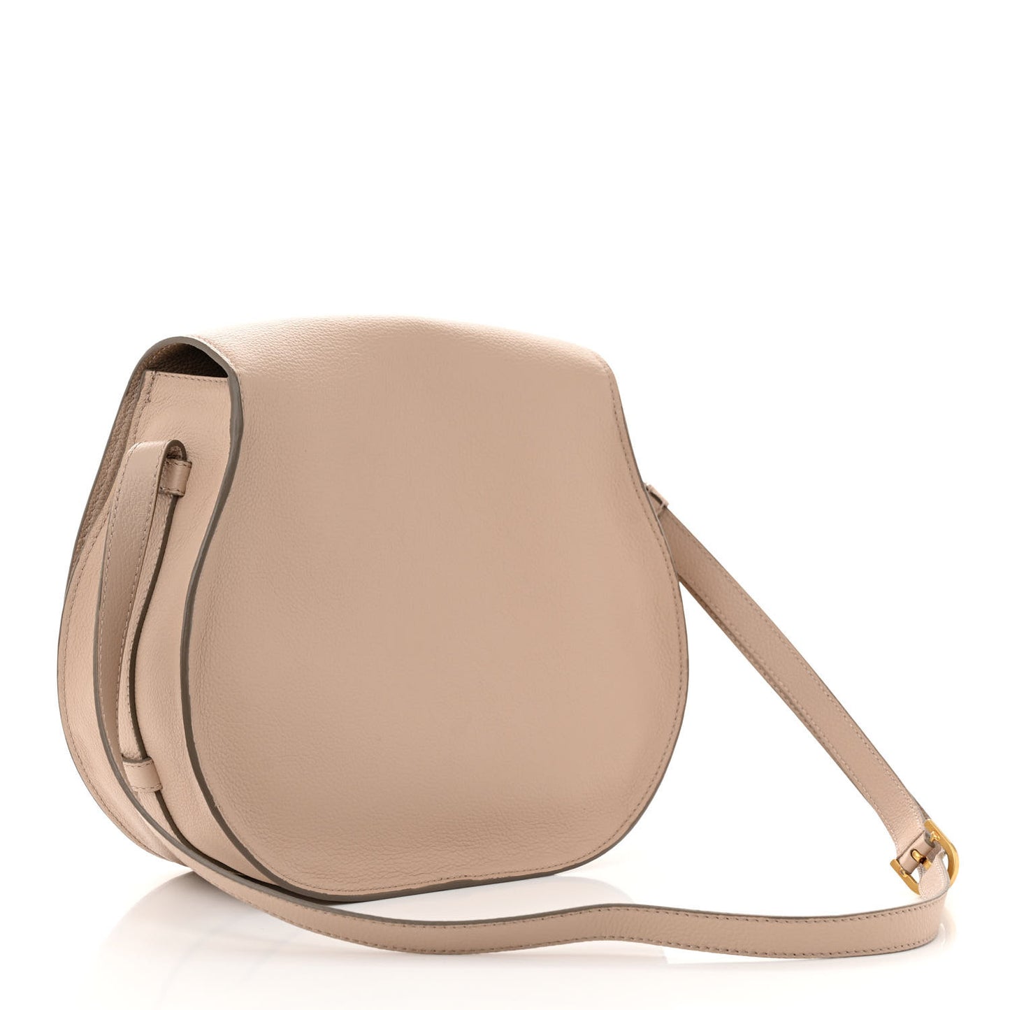 Grained Calfskin Medium Marcie Saddle Bag Nomad Beige