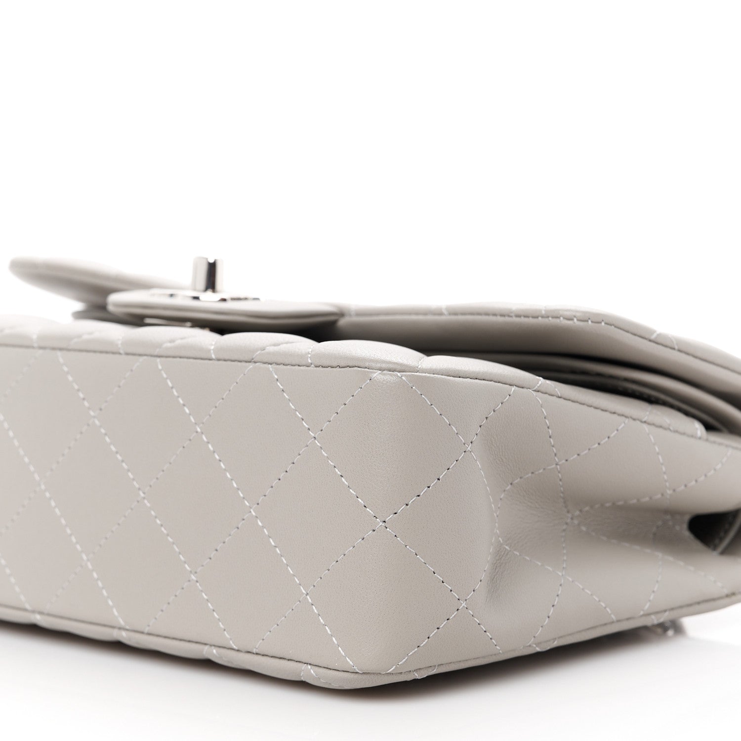 Chanel Lambskin Quilted Small Double Flap Grey 11 of 11