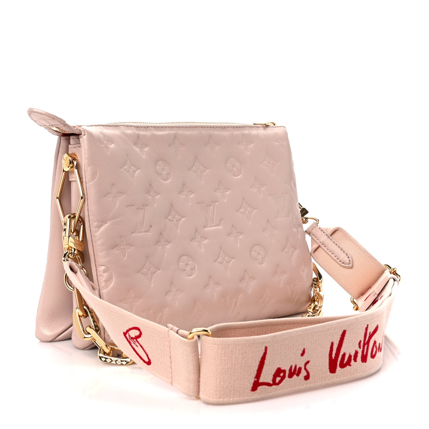 Lambskin Embossed Monogram Fall In Love Coussin PM Dragée Light Pink