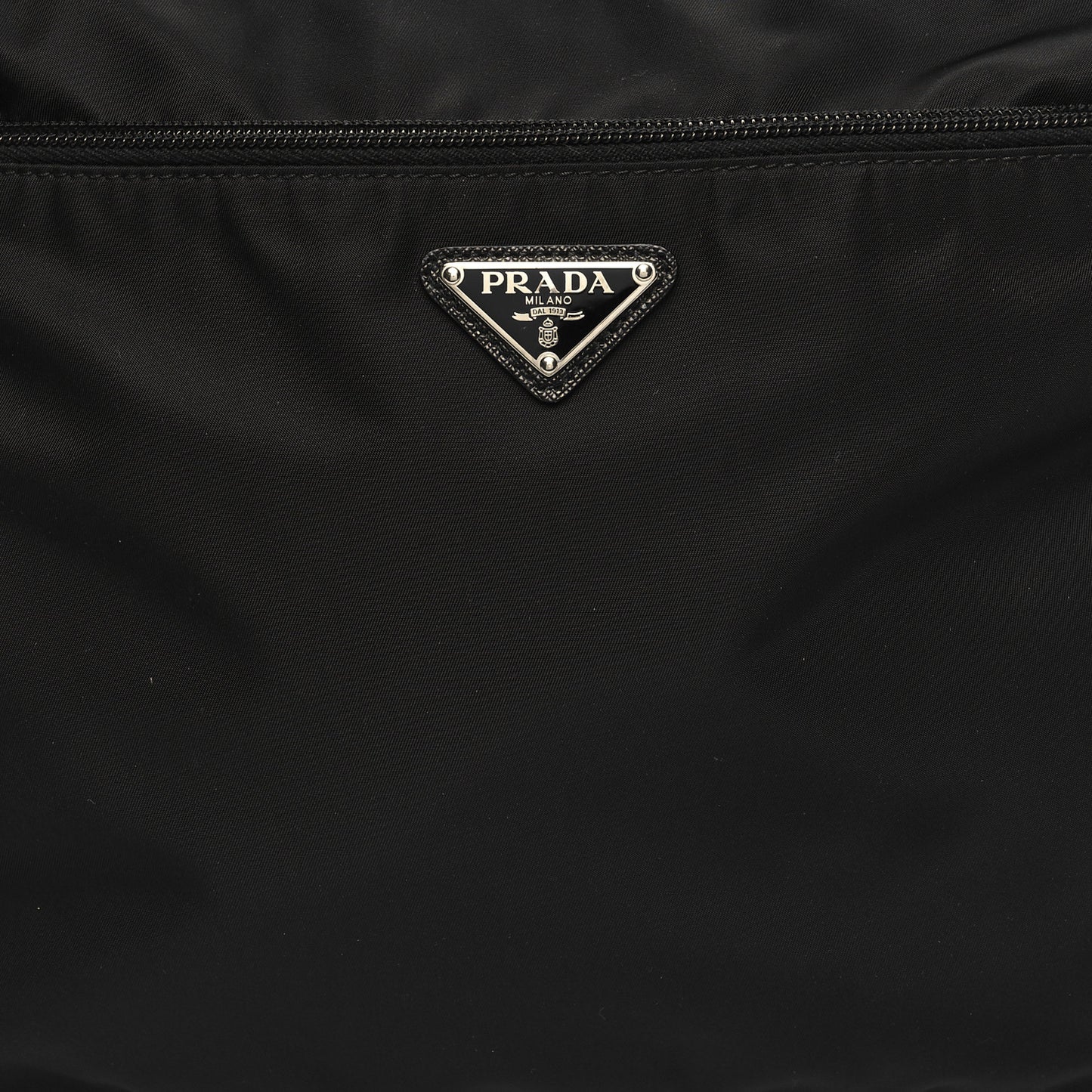 Re-Nylon Vela Saffiano Pocket Double Zip Messenger Bag Black