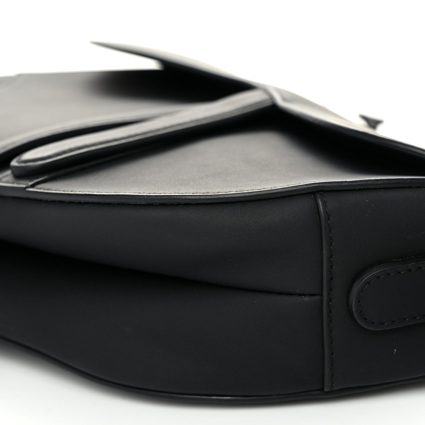 Ultra Matte Calfskin Saddle Bag Black