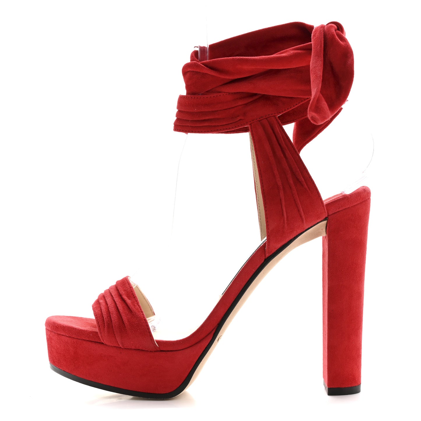Soft Suede Kaytrin 120 Platform Sandals 36.5 Red