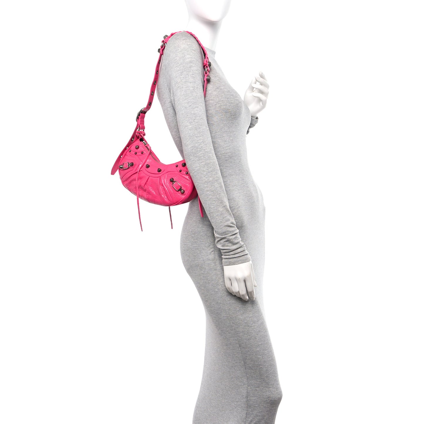 Agneau Arena Le Cagole Shoulder Bag XS Violet Fuchsia