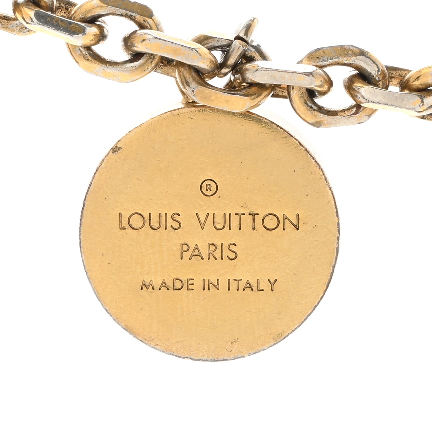 Metal Kaleido V Bag Chain Charm Gold