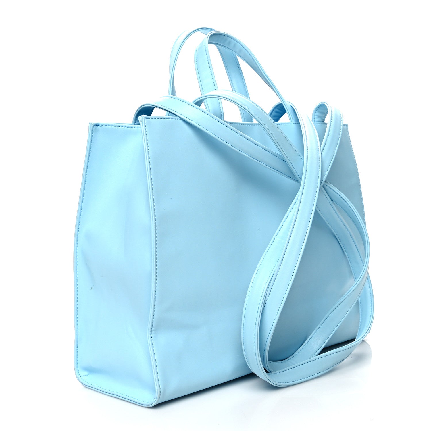 Telfar Vegan Leather Medium Shopping Bag Pool Blue 4 of 16