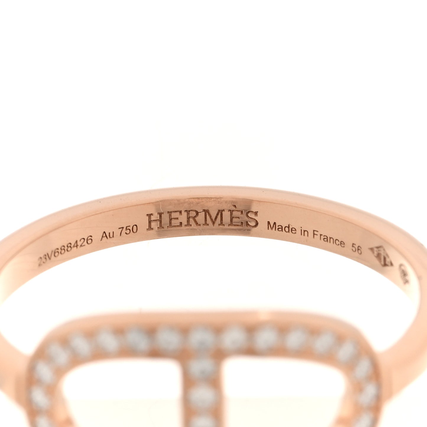 18K Rose Gold Diamond MM Chaine d'Ancre Contour Ring 56 7.5