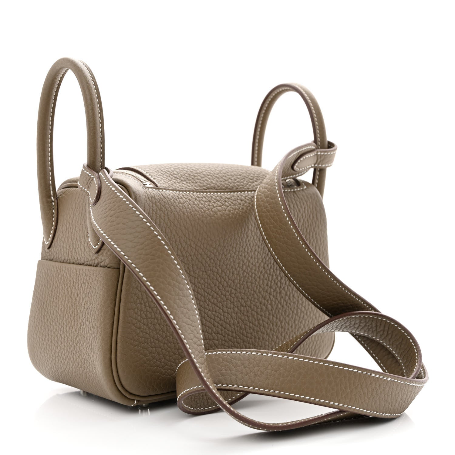 Hermes Taurillon Clemence Mini Lindy 20 Etoupe 3 of 11