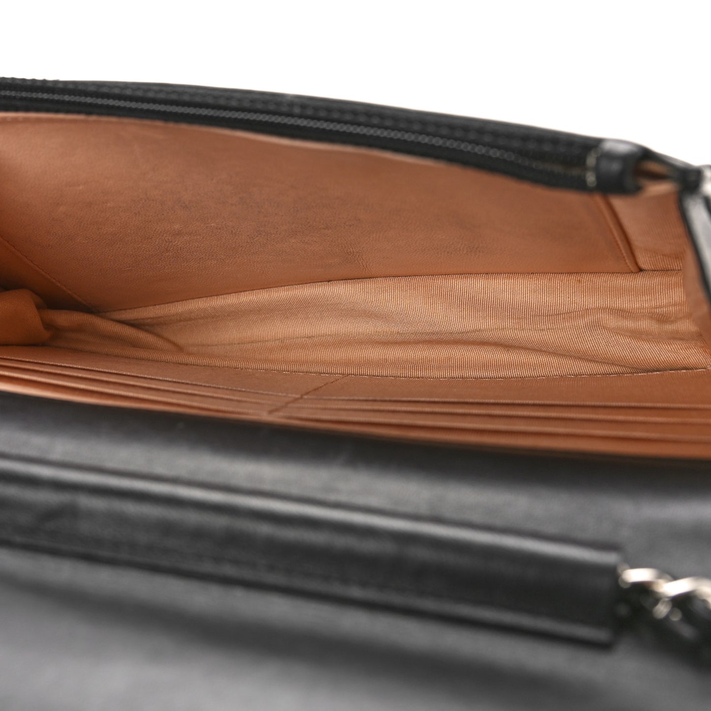 Lambskin Camellia Quilted Wallet On Chain WOC Black