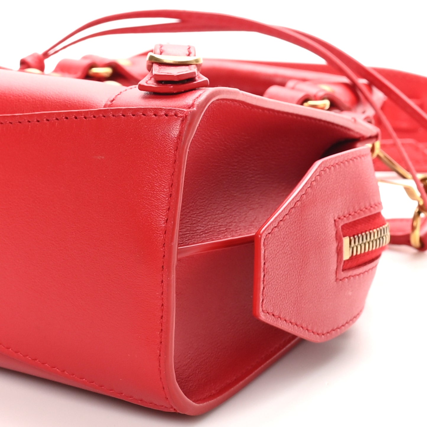 Smooth Calfskin Neo Classic Brass Hardware Mini City Red