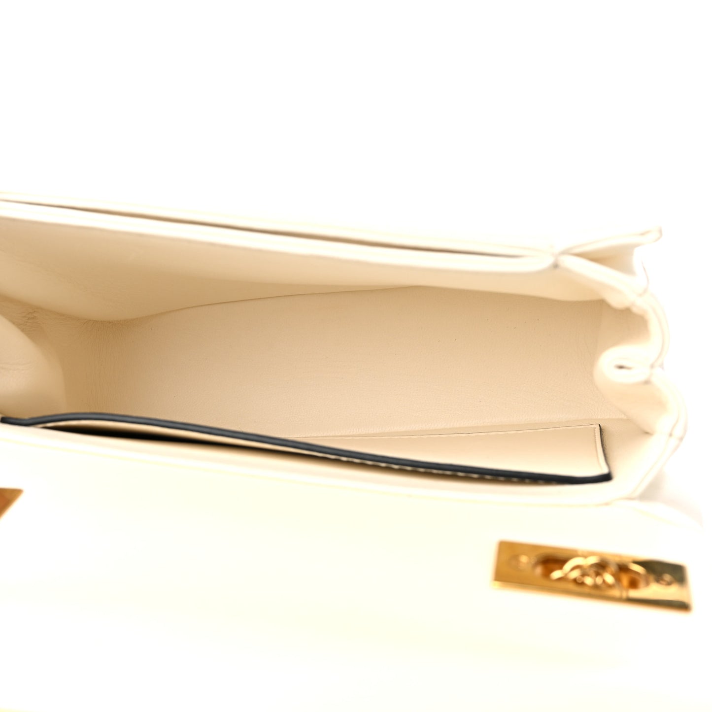Nappa One Stud Chain Clutch Ivory