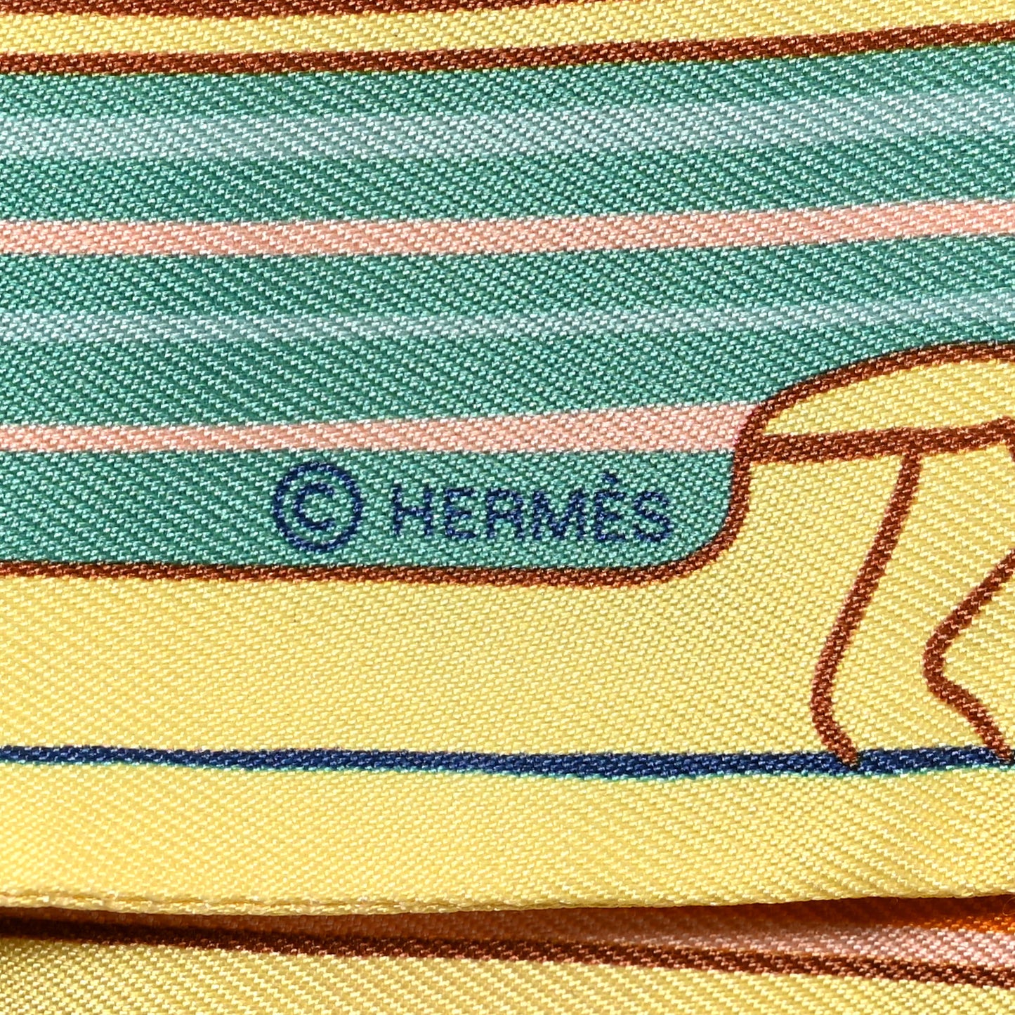 Silk Les Chiens Parisiens Twilly Jaune Orange Vert