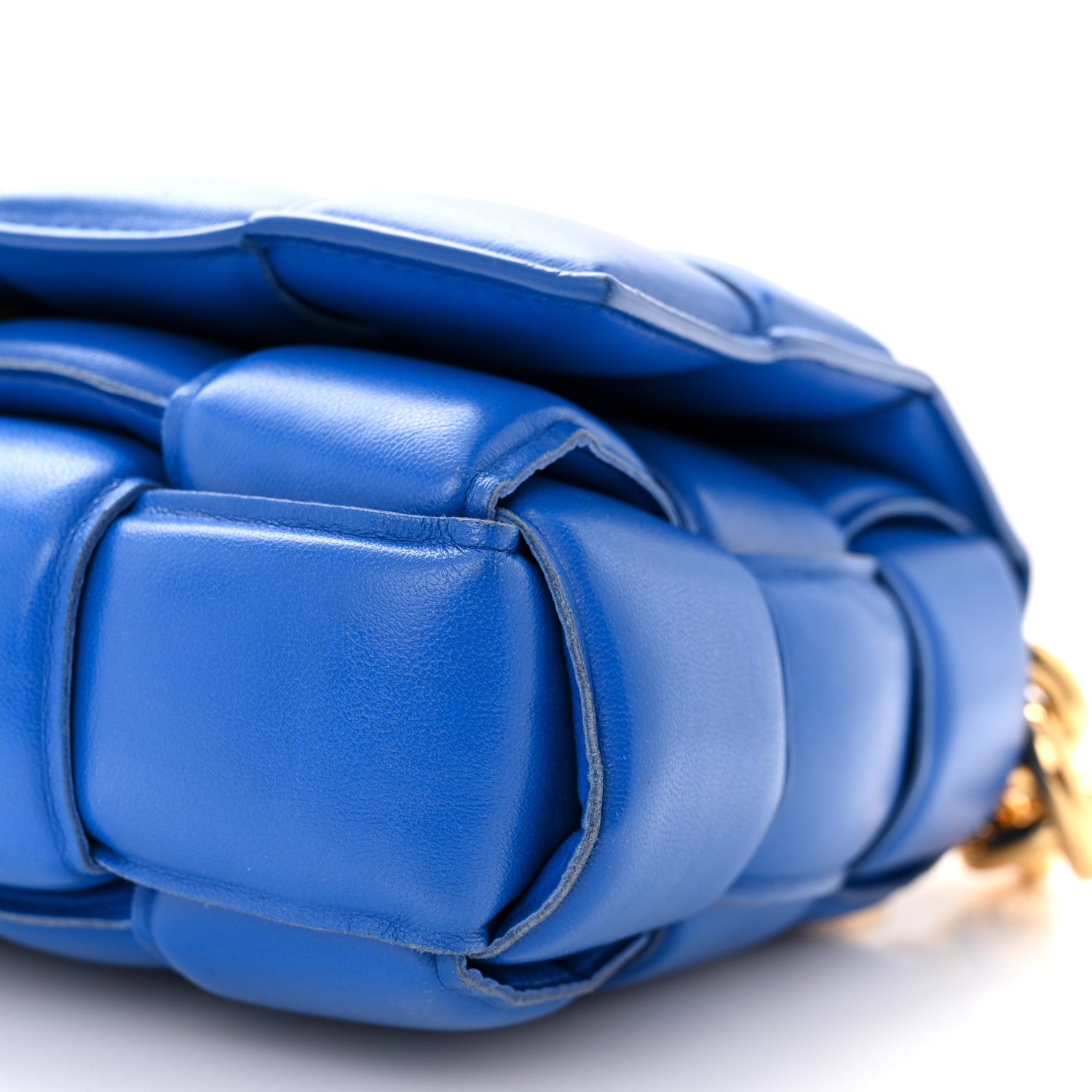 Bottega Veneta Lambskin Maxi Intreccio Padded Chain Cassette Crossbody Bag Cobalt 10 of 11