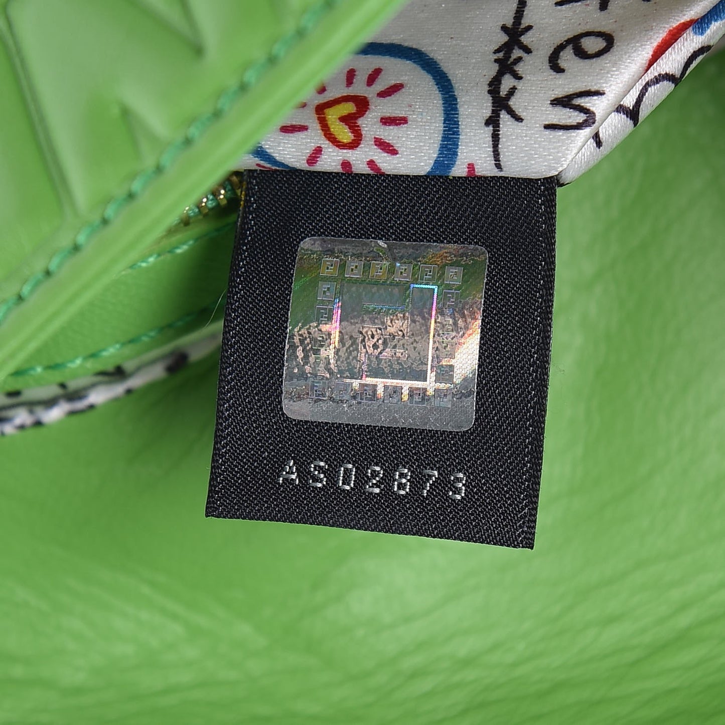 Nappa Logo Embossed Baguette Green