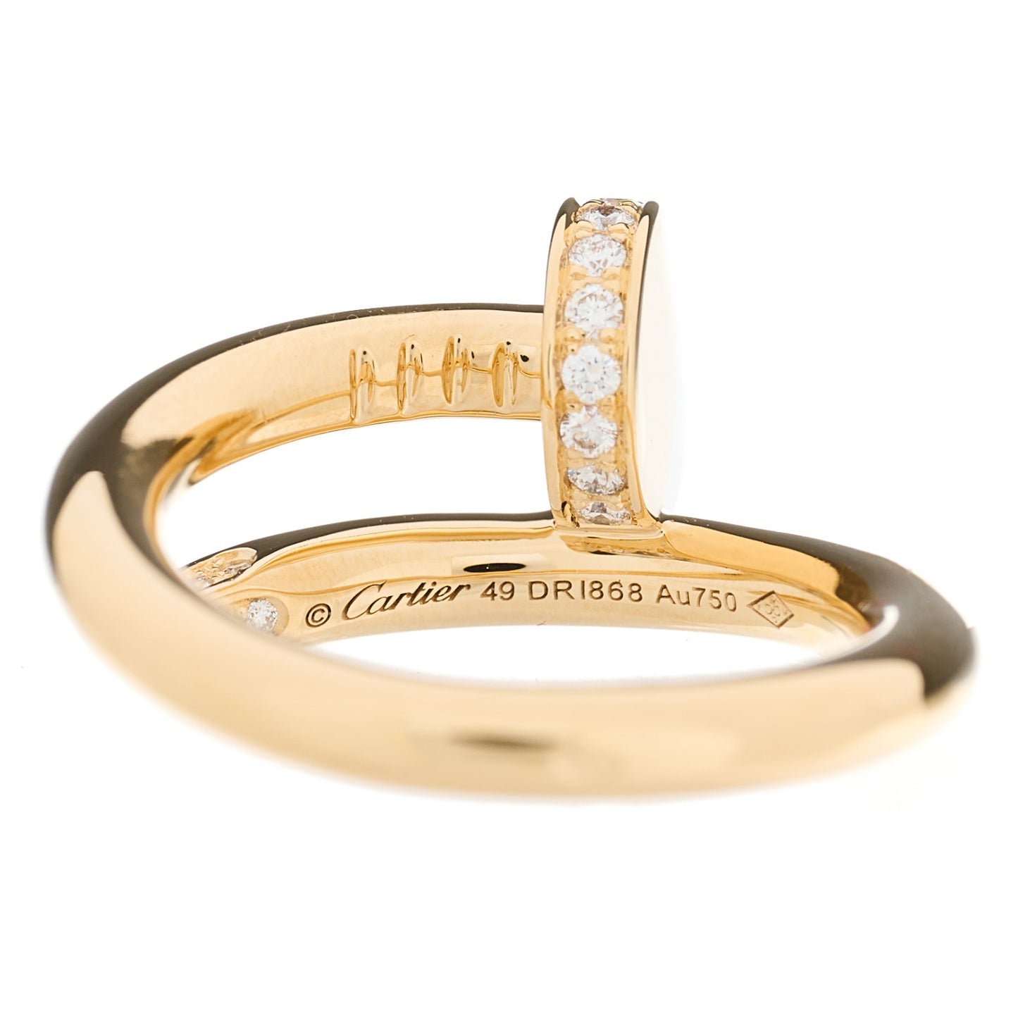 18K Yellow Gold Diamond Juste Un Clou Ring 49 4.75