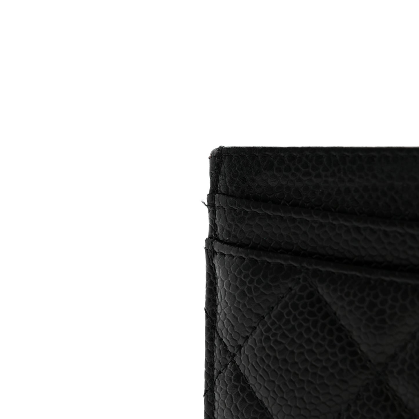 Caviar Quilted Card Holder Black