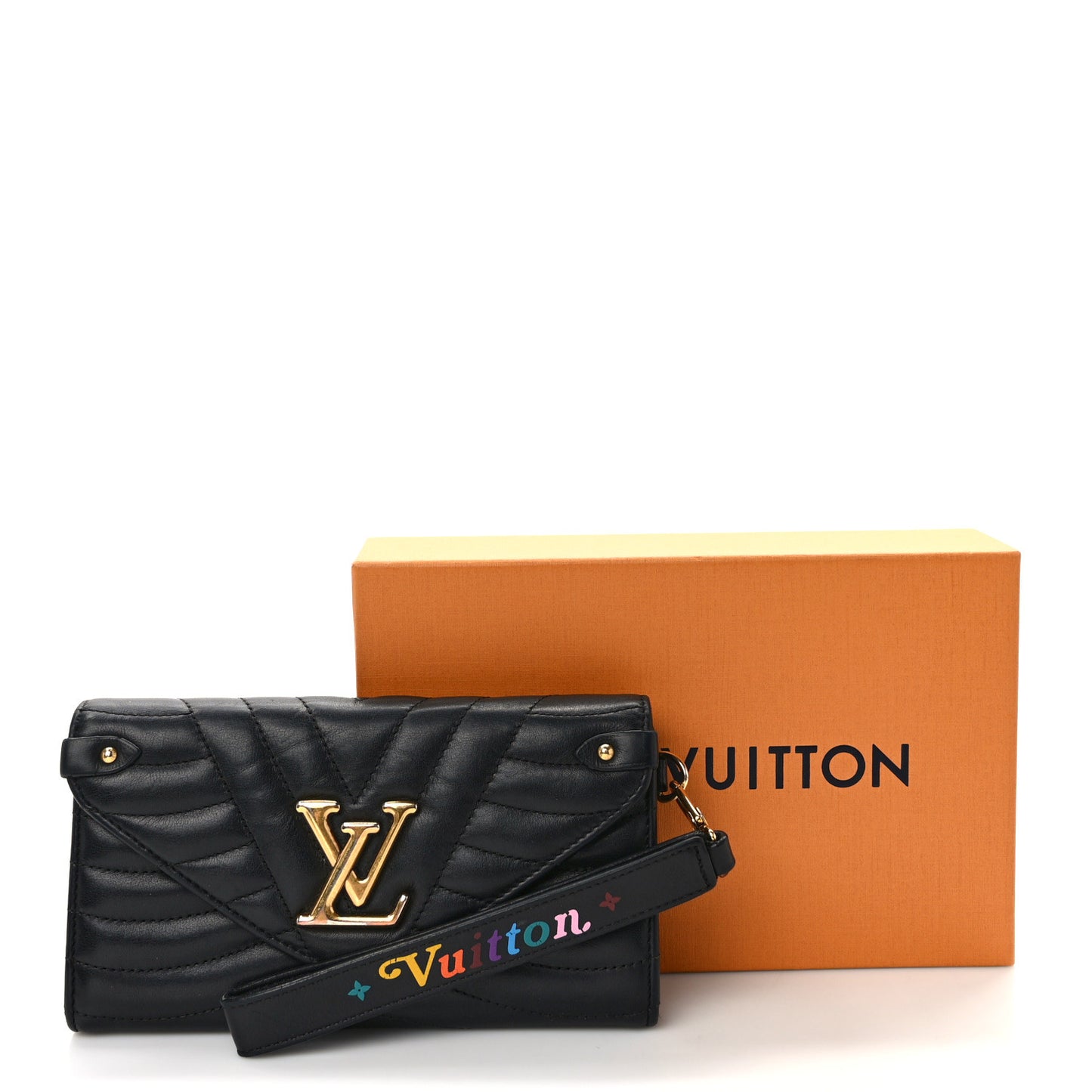 Calfskin New Wave Long Wallet Black