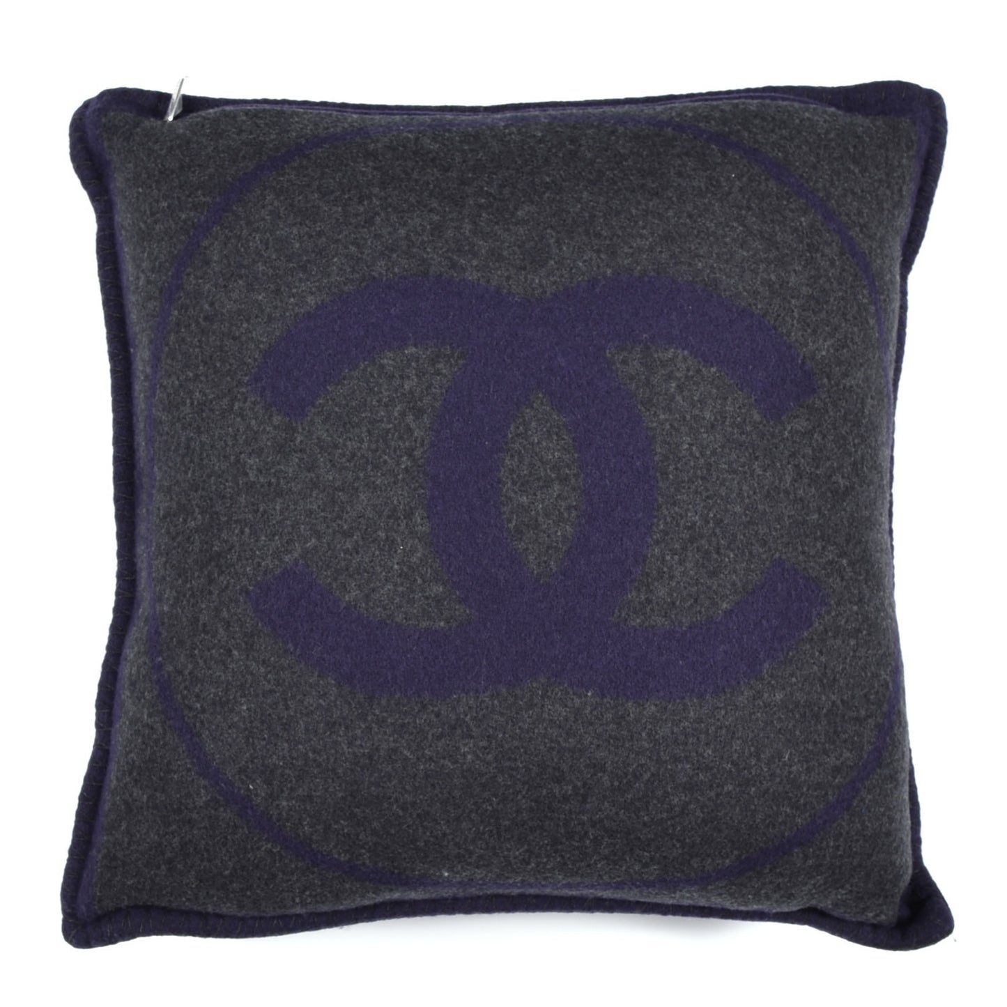 Wool Cashmere CC Pillow Navy Grey