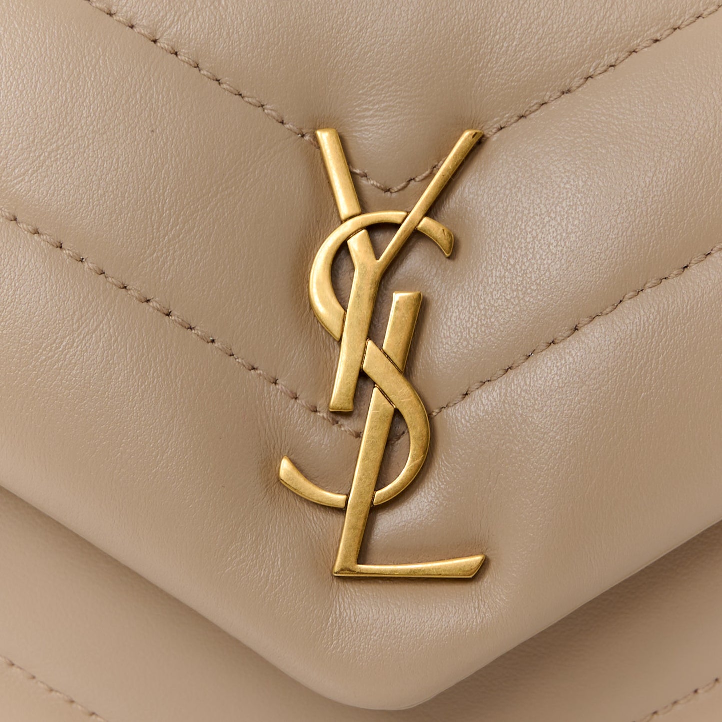 Calfskin Y Quilted Monogram Toy Loulou Crossbody Bag Dark Beige