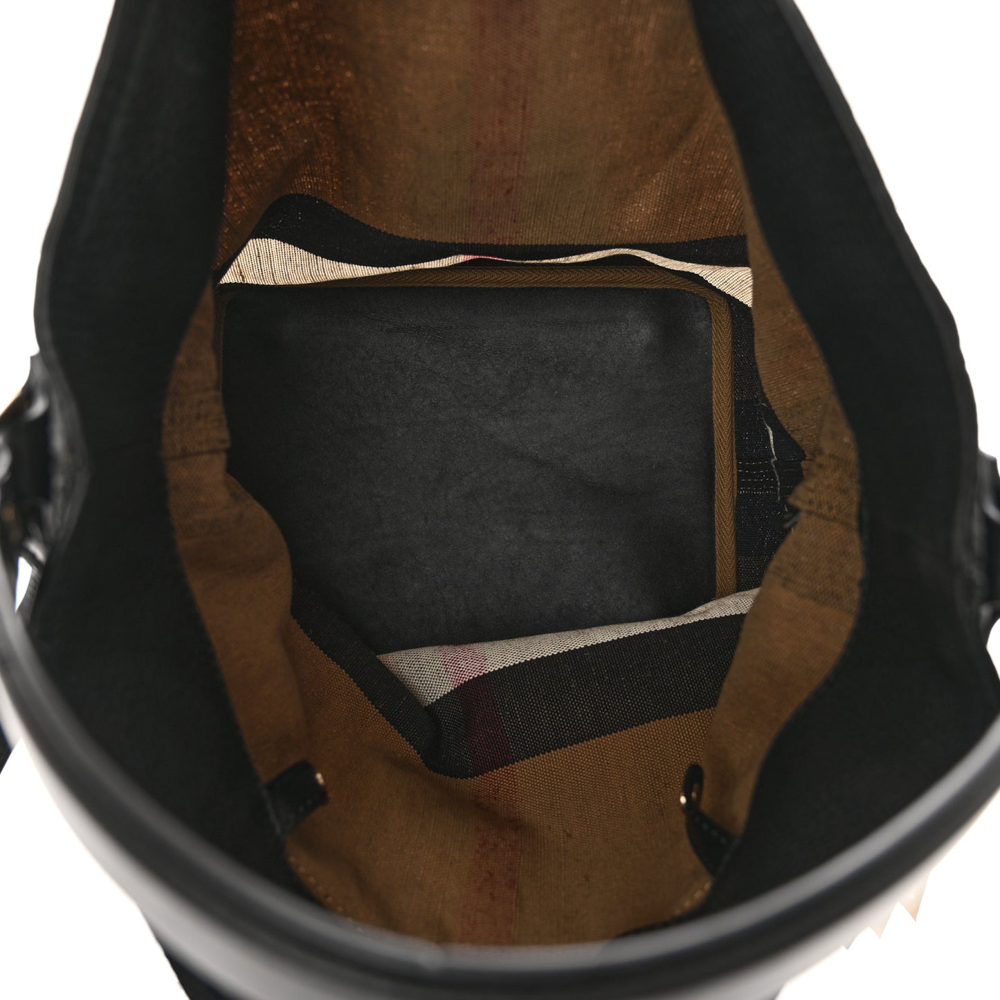 Grainy Calfskin Canvas Mega Check Medium Ashby Tassel Hobo Black