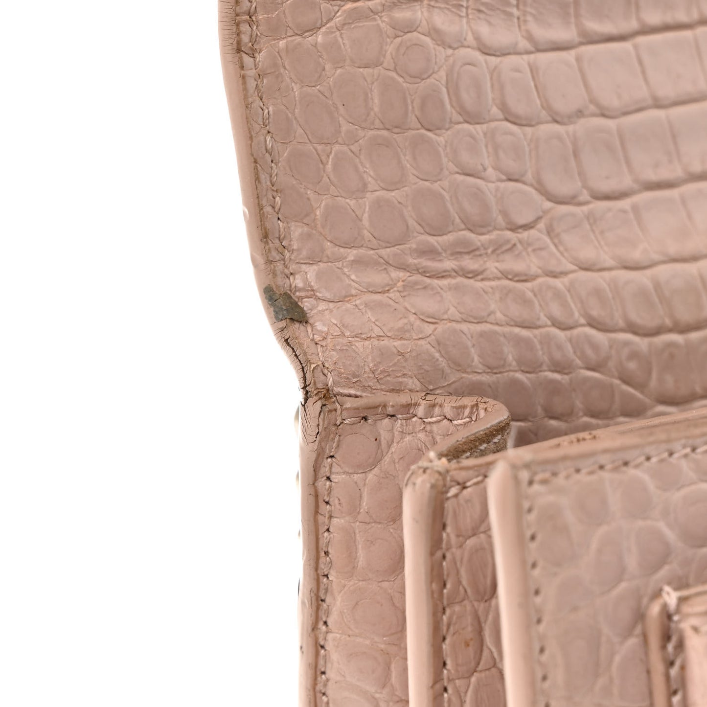 Calfskin Crocodile Embossed Medium Monogram Sunset Rose Antic
