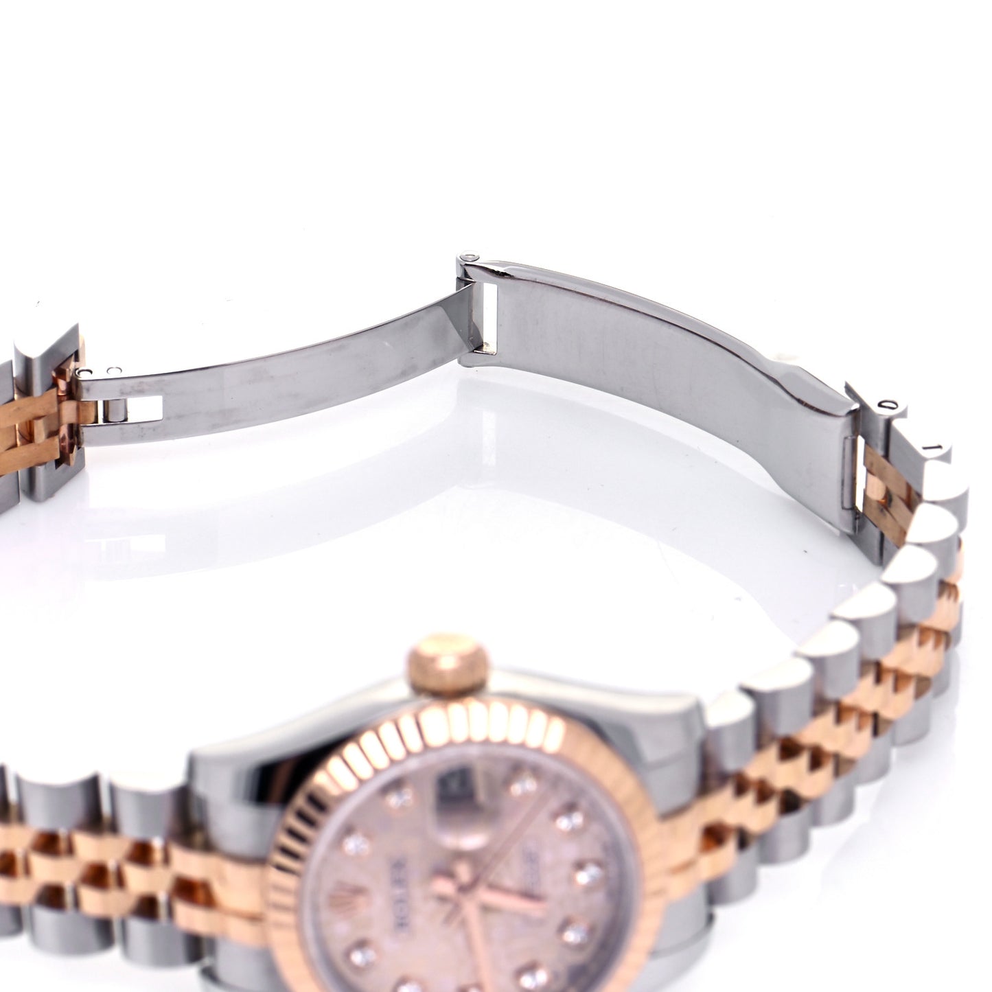 Stainless Steel 18K Everose Gold Diamond 26mm Oyster Perpetual Datejust Watch Pink Jubilee 179171