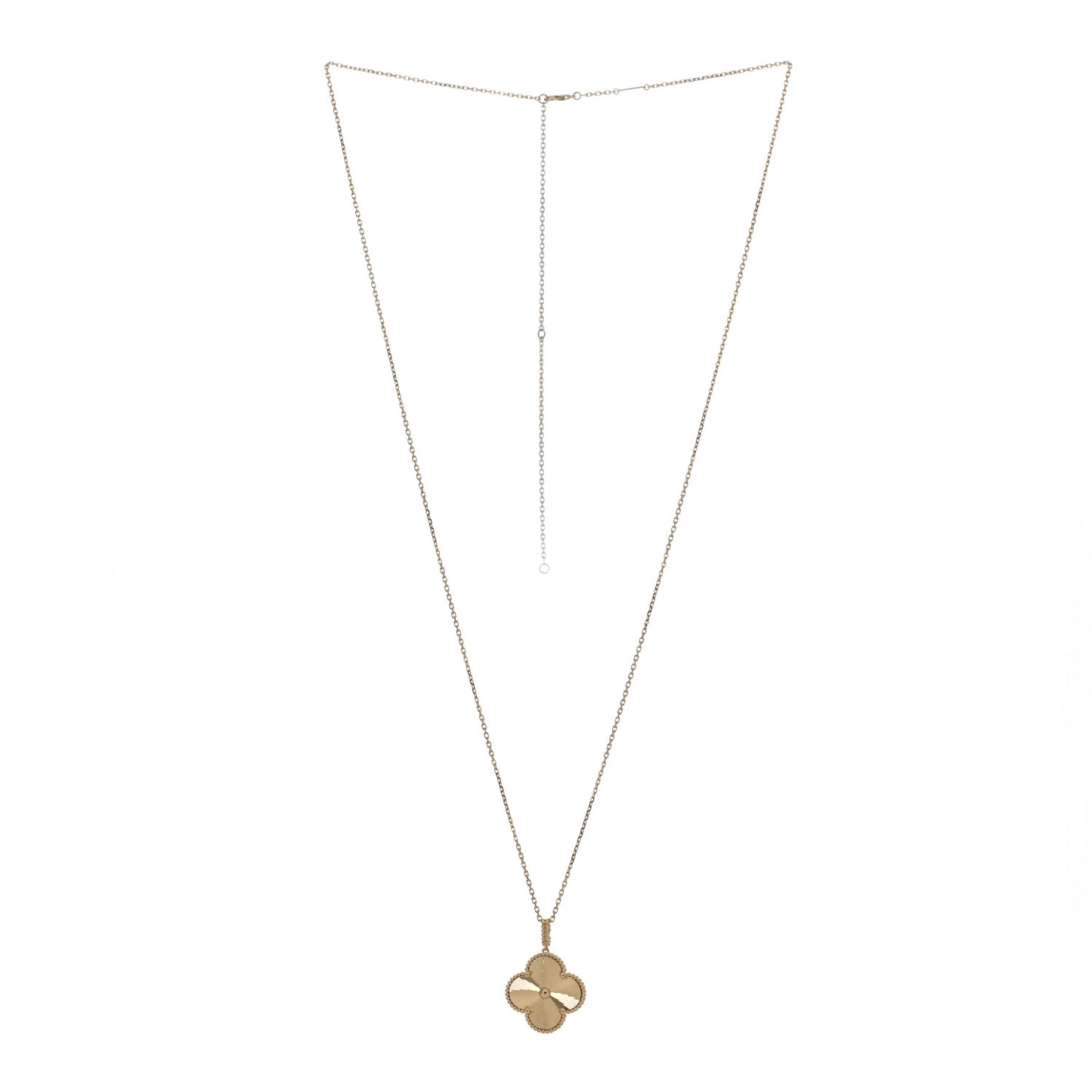 18K Yellow Gold Guilloche Magic Alhambra Long Necklace