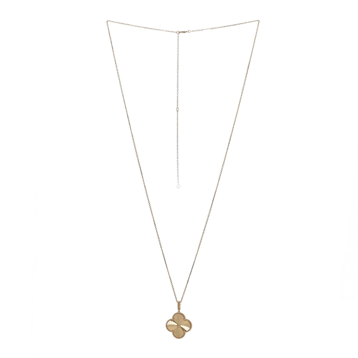 Van Cleef & Arpels 18K Yellow Gold Guilloche Magic Alhambra Long Necklace 3 of 5