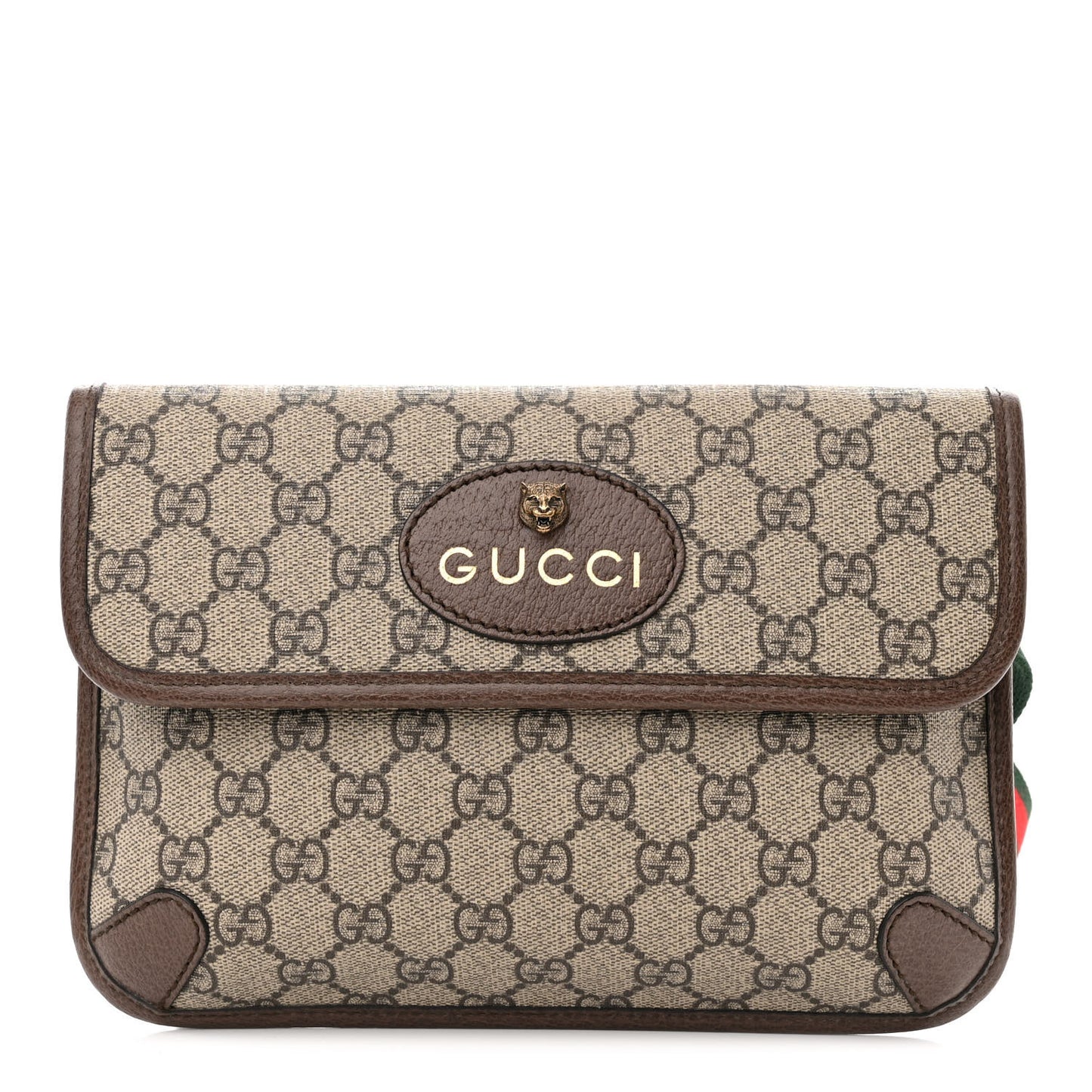 GG Supreme Monogram Neo Vintage Web Belt Bag Brown
