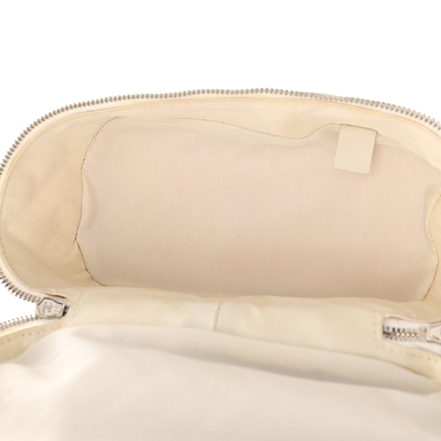 Crumpled Calfskin PVC Quilted Backpack White