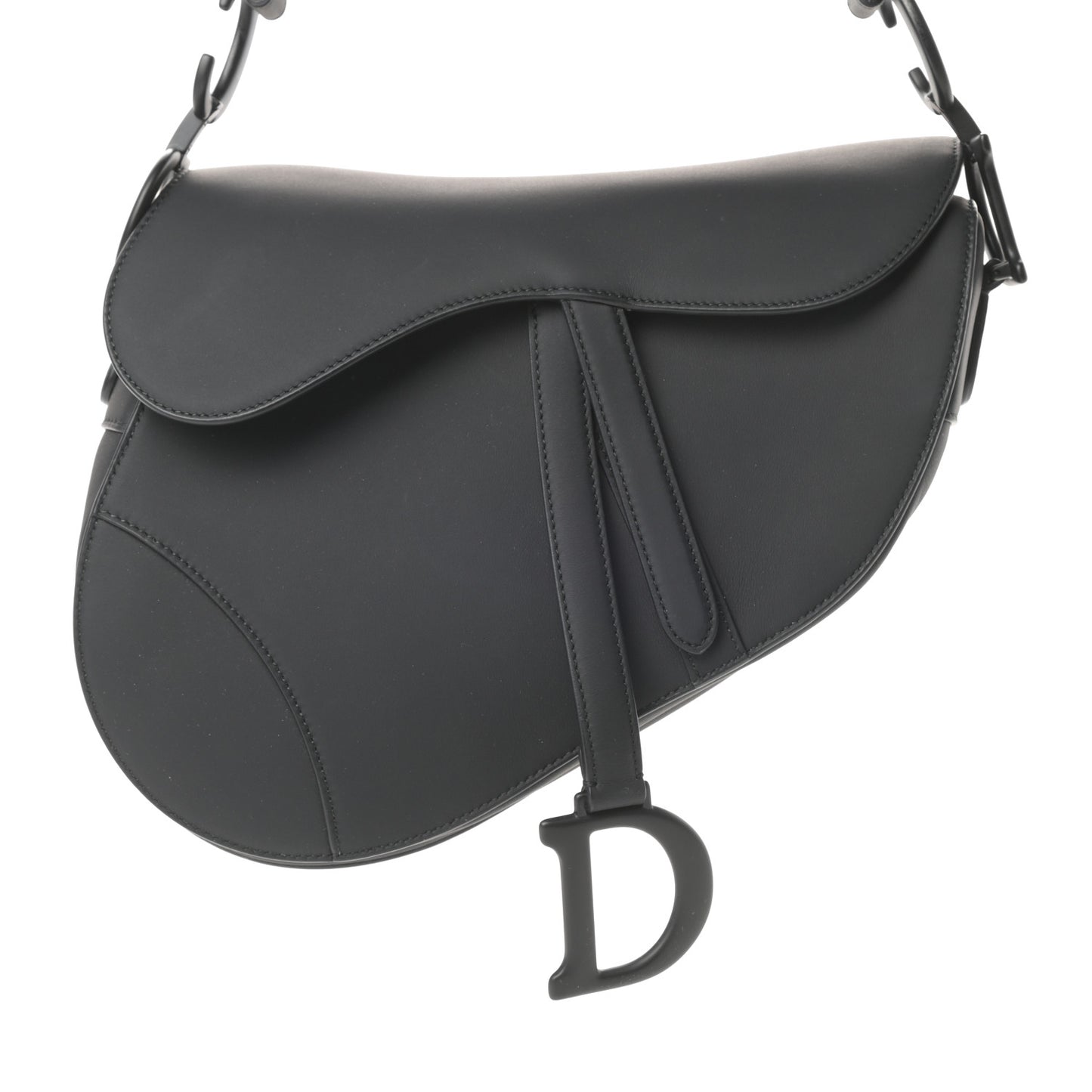 Ultra Matte Calfskin Saddle Bag Black