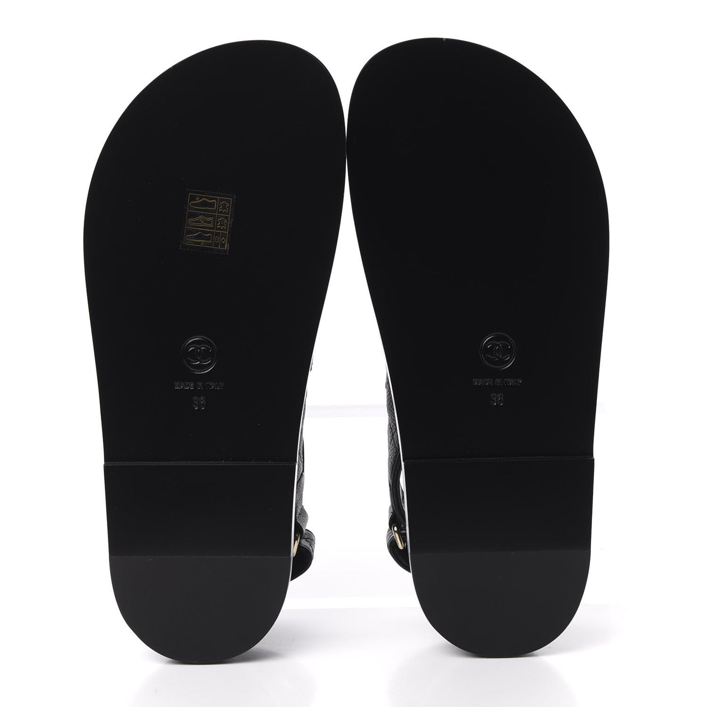 Grained Calfskin Velcro Dad Sandals 36 Black